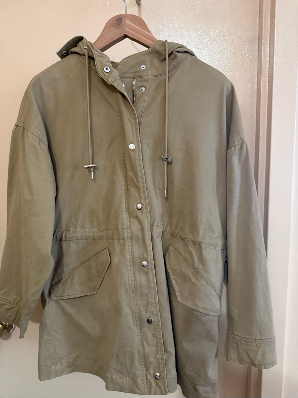 Olive Green Hooded Utility Jacket